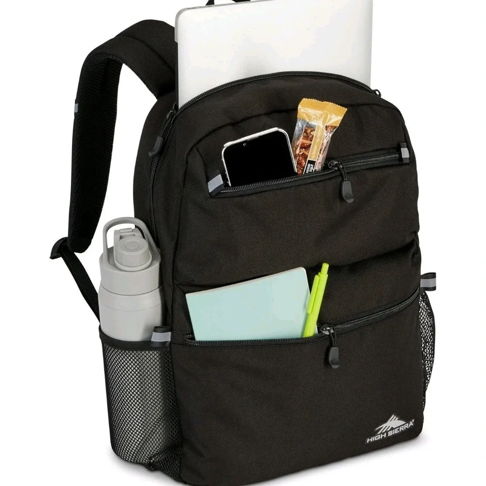 High Sierra Abbreviate‎ Backpack, Laptop Bookbag for Travel One Size Black New